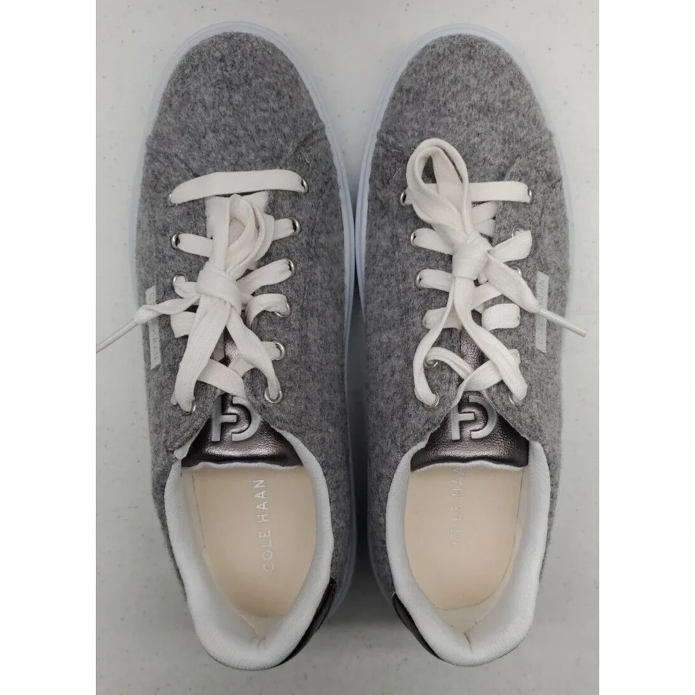Cole Haan GC Daily Sneakers Grey‎ Wool/Dark Silver W29265 Women's Sz 6.5B New!